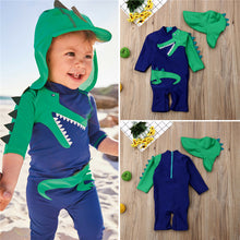 Carregar imagem no visualizador da galeria, Macacão Kids Praia Piscina Dinossauro | Fofurinha Store