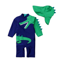Carregar imagem no visualizador da galeria, Macacão Kids Praia Piscina Dinossauro | Fofurinha Store