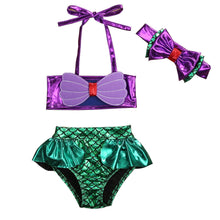 Carregar imagem no visualizador da galeria, Biquini Baby Sereia com Tiara | Fofurinha Store