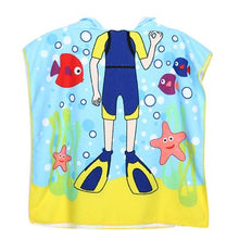 Carregar imagem no visualizador da galeria, Toalha Manto de Praia Piscina com Capuz Meninos 60 x 82cm | Fofurinha Store